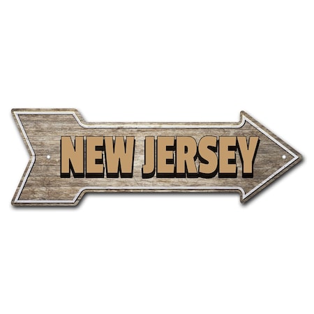 Signmission New Jersey Arrow Sign Funny Home Decor 18in Wide P-ARROW-999714